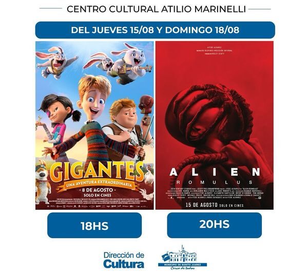 Gigantes una aventura extraordinaria y Ailen Romulus en la cartelera del Marinelli
