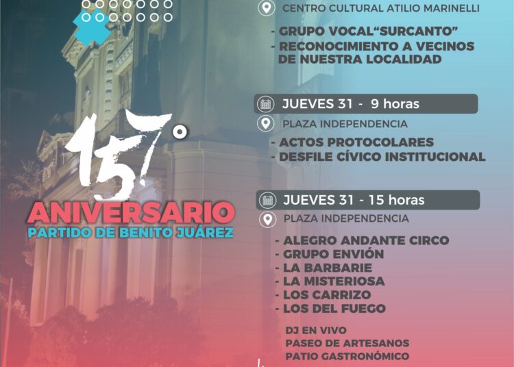 Benito Juárez se prepara para celebrar su 157º Aniversario