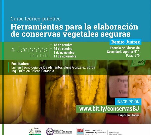 Curso “Herramientas para la elaboración de  Conservas Vegetales Seguras”