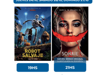 Llegan nuevas películas de estreno a la pantalla grande del Centro Cultural Atilio Marinelli. Esta semana: Robot Salvaje y Sonríe