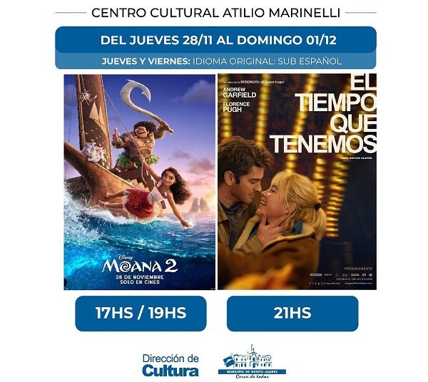 El estreno de este fin de semana, Moana 2 y el Tiempo que Tenemos