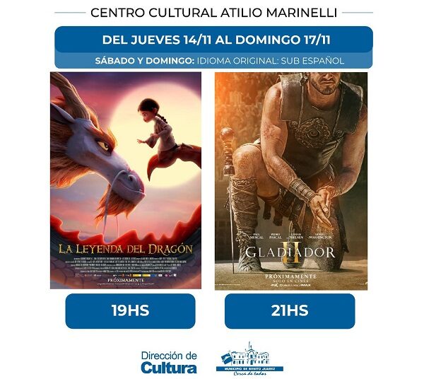 La Leyenda del Dragón y Gladiador 2  en la cartelera del Marinelli
