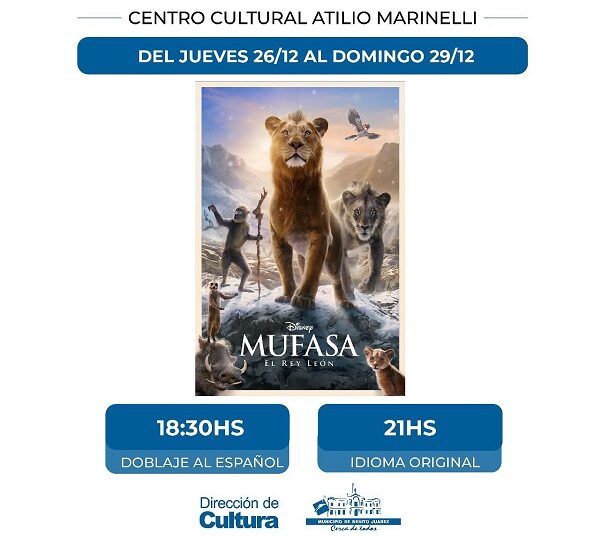 Presentamos la ÚLTIMA cartelera de este año, Mufasa desde hoy y hasta el domingo