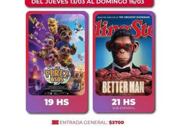 Este fin de semana podes disfrutar de Los Perez-Osos  Better Man: La historia de Robbie Williams