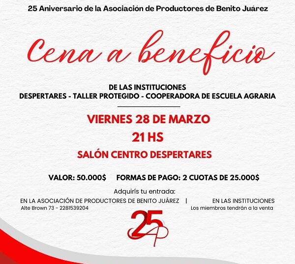 Los 25 años de la Asociación de Productores  será una oportunidad para apoyar a las  instituciones locales