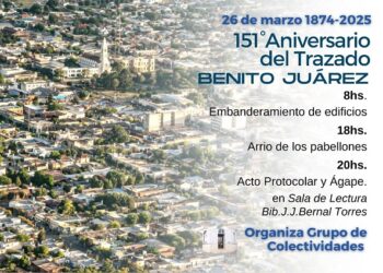 El próximo 26 de marzo se cumple el 151º Aniversario del Trazado de Juárez