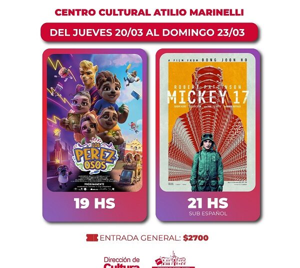 Chequeá LA CARTELERA para este fin de semana en el Atilio Marinelli