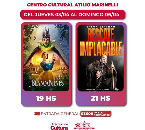Este fin de semana se proyecta Blancanieves y Rescate Impacable