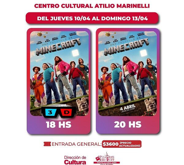 Una pelicula de Minecraft en el Marinelli este fin de semana