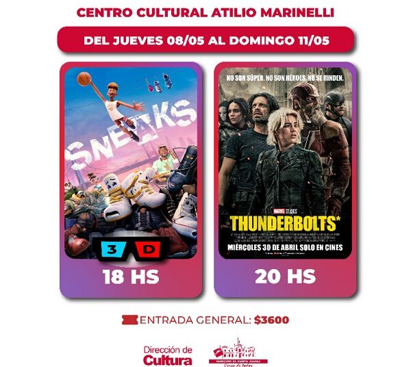 CARTELERA DE ESTRENOS para este finde en el Atilio Marinelli