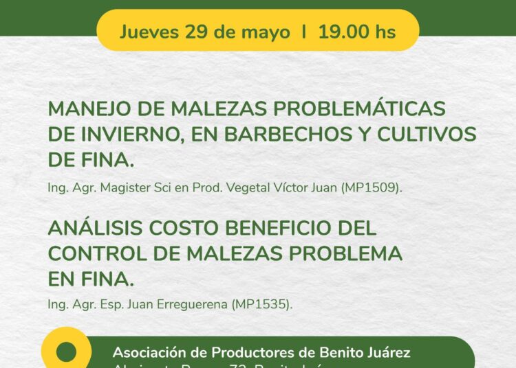 Hoy se realiza una jornada de Cultivos de Fina: manejo y costos