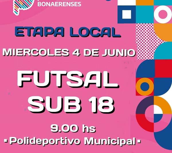 Este miércoles arranca la Etapa Local con Futsal Sub 18