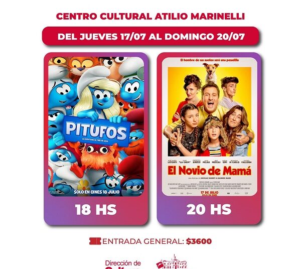 Este fin de semana en el Marinelli Pitufos y El Novio de Mamá