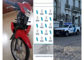 Prensa Policial,  fue encontrada una moto en la banquina de Ruta 74