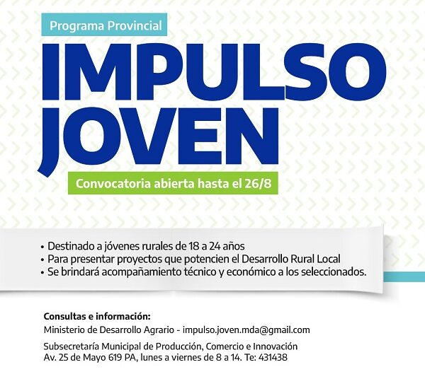 Convocatoria al Programa Provincial Impulso Joven