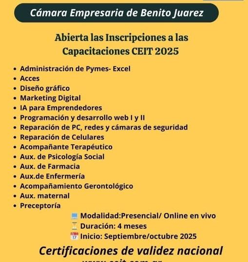 ABIERTA LAS INSCRIPCIONES PARA LAS CAPACITACIONES CEIT 2025