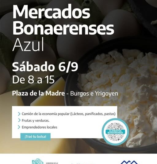 En septiembre vuelve a Azul la feria Mercados Bonaerenses.