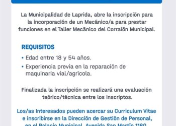 CONVOCATORIA ABIERTA Inscripción para la incorporación de un MECÁNICO/A