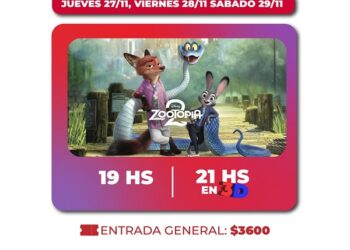 Zootopia 2 de jueves a sábado en el Marinelli
