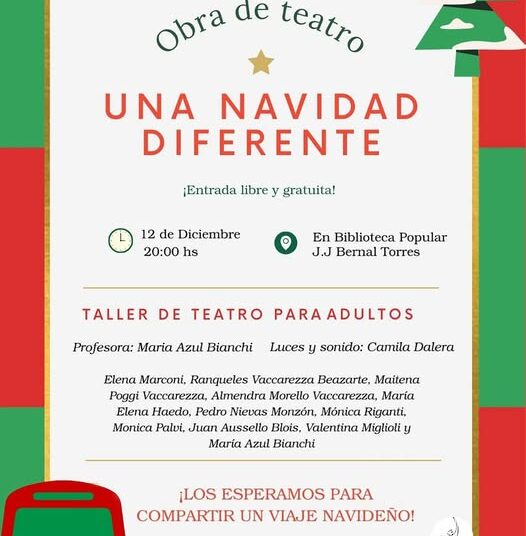 Este viernes se realiza la Obra de Teatro «Una navidad diferente»