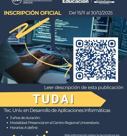 YA SE ENCUENTRA ABIERTA LA INSCRIPCION A TUDAI en Benito Juárez.