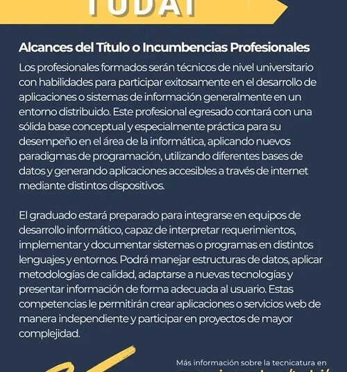 YA SE ENCUENTRA ABIERTA LA INSCRIPCION A TUDAI en Benito Juárez.