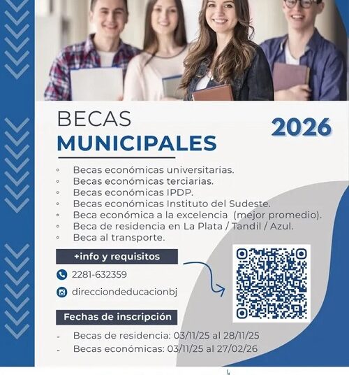 Ya se encuentra abierta la inscripción para las Becas Municipales Económicas y/o de Residencia