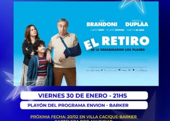 “CINE BAJO LAS ESTRELLAS” hoy en Villa Cacique Barker