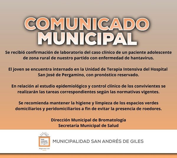 Confirman un caso de hantavirus en un adolescente de la zona rural