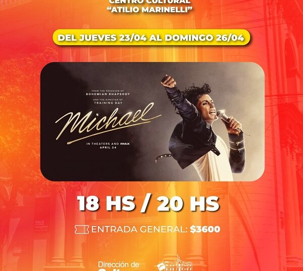 ¿FAN DE MICHAEL JACKSON? Este finde es tu oportunidad, en la pantalla del Atilio Marinelli