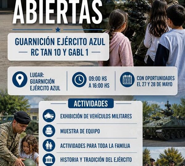 La Guarnición Ejército Azul abrirá sus puertas a la comunidad los próximos 28 y 29 de mayo