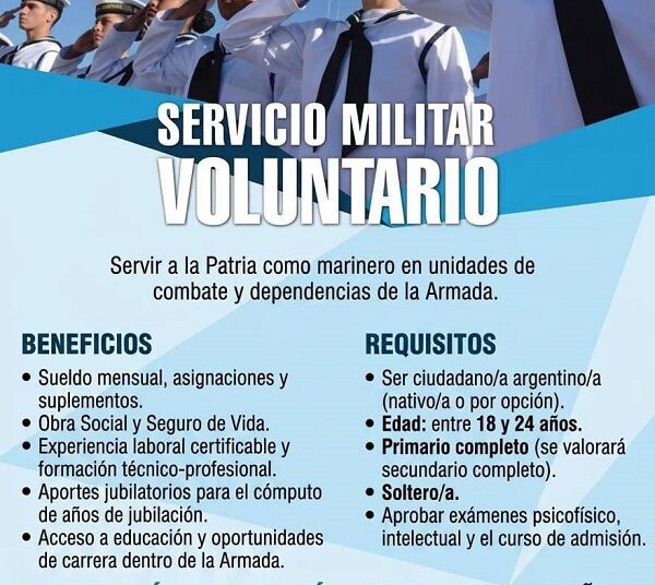 Se encuentra abierta la inscripción para el Servicio Militar Voluntario