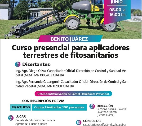 “Curso Presencial para Aplicadores Terrestres de Fitosanitarios”