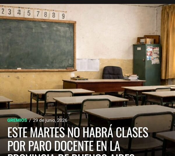 MAÑANA MARTES HABRÁ PARO DOCENTE