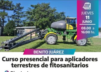 Este jueves, Benito Juárez será sede de un curso para aplicadores terrestres de fitosanitarios