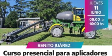 Este jueves, Benito Juárez será sede de un curso para aplicadores terrestres de fitosanitarios