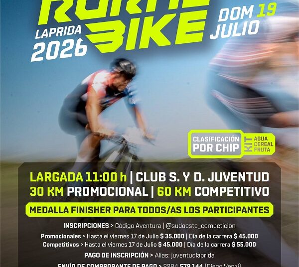 Se viene la 1ª fecha del 2º Campeonato Regional de Rural Bike en Laprida